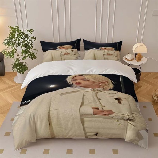 SKZ Li Longfu Style Themed Bedding Set Three-Piece Set Including Duvet Cover and 2 Pillowcases Soft and Comfortable