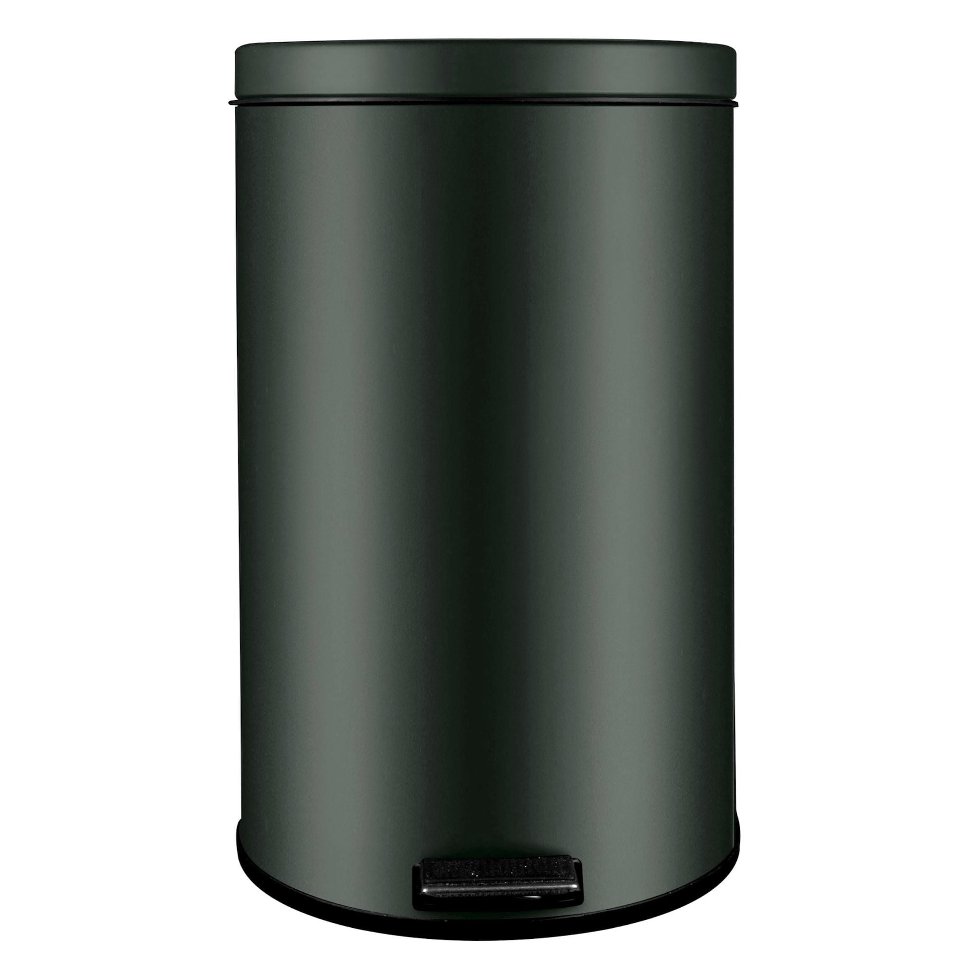 Basurero 12L Redondo Con Pedal Acero Laminado - Plástico Negro