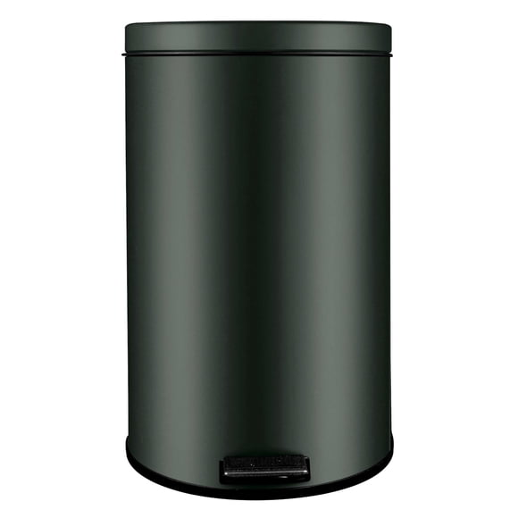 Basurero 12L Redondo Con Pedal Acero Laminado - Plástico Negro