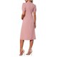 thumbnail image 3 of INSPIRE CHIC Vestidos de Trabajo para Mujeres Embarazadas Cuello Simulado Botón Plisado Frontal Oficina Línea A Vestido de Negocios XL Rosa, 3 of 6