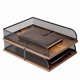 thumbnail image 1 of Bandeja ZNMYDMT de madera y metal, 2 niveles, negra, 1 of 7