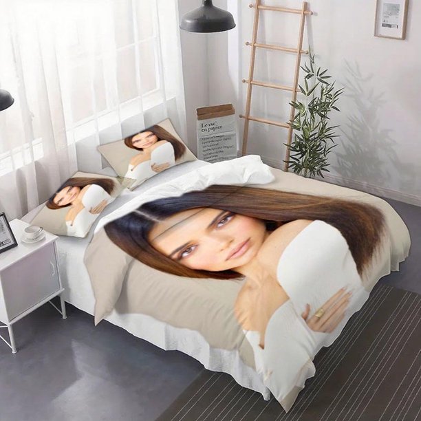3pcs Kendall Jenner Fashion Photography Duvet Cover Set - Bedding Soft and Durable Material for a Cozy Bedroom Experience