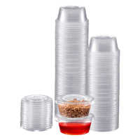 Genérica - Pocillo Plástico Con Tapa 2Oz Salsero Desechables Pack 100 Transparente