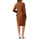 thumbnail image 3 of INSPIRE CHIC Conjunto de Traje de Falda de 2 Piezas para Mujeres Regreso a Clases Traje de Maestra Conjunto de Blazer Peplum Falda Lápiz de Cintura Alta Atuendo de Trabajo Marrón S, 3 of 6
