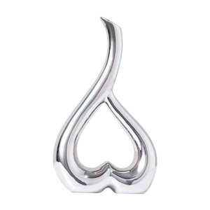 Magideal - Jarrón En Forma De Corazón, Estatua, Maceta, Mesa, Centro De Mesa, Escultura, Jarrón De Cerámica, Figurita, Florero De Cerámica Para El Escritorio Del Plata