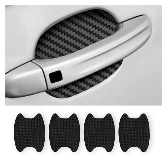 Adhesivo Protector Para Puerta De Coche Fibra De Carbono Negro