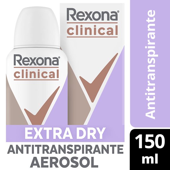 Desodorante Aerosol Rexona Clinical Extra Dry Mujer, 150 ml