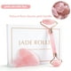 thumbnail image 1 of Natural Rose Quartz Jade Roller Gua Sha Set Facial Body Massager Roller Jade Stone Massage Set Face Lifting Beauty Massage Tools, 1 of 3