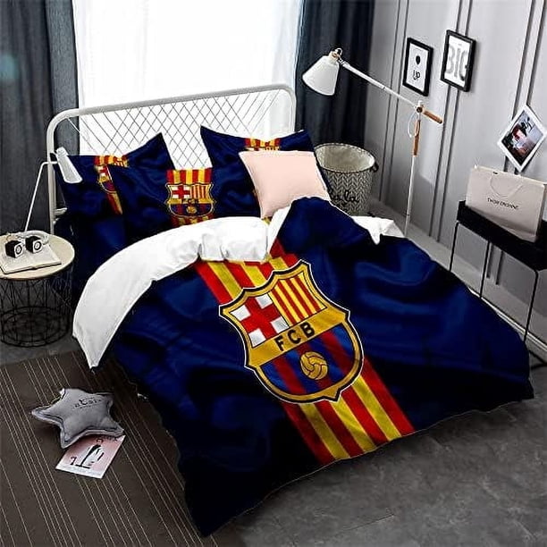 FC Barcelona Football Team Duvet Cover Polyester Children's Bedding Quilt Cover and Pillowcase 90 Thread Count Cotton )