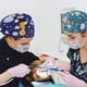 thumbnail image 4 of 8 Uds lindo Impreso médico Docto Woking Gora con banda para el sudor ajustable Bouffant sombreros para mujeres Hombres, 4 of 7