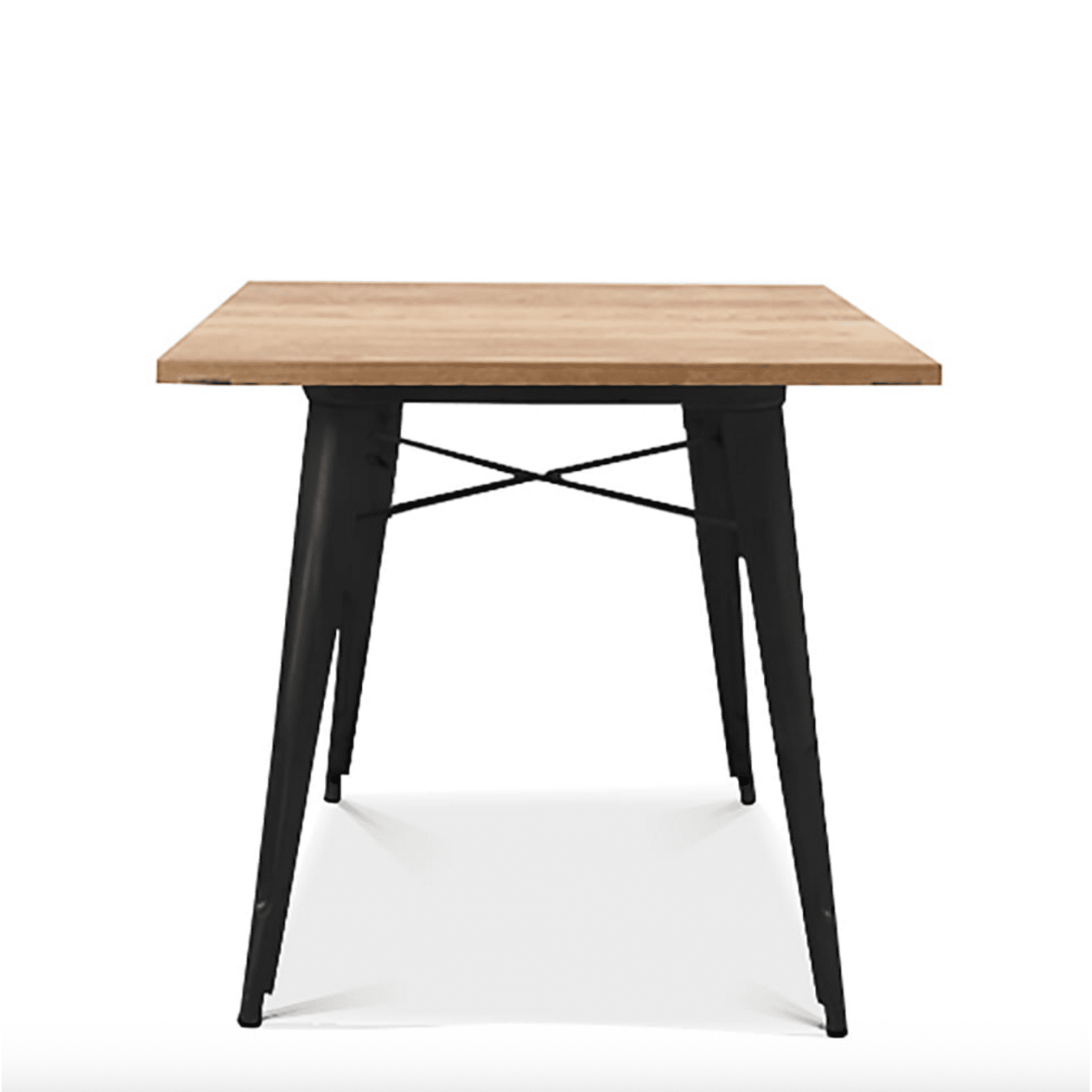 Habita2 Chile - Mesa Tolix Cuadrada Madera 70x70 Negro