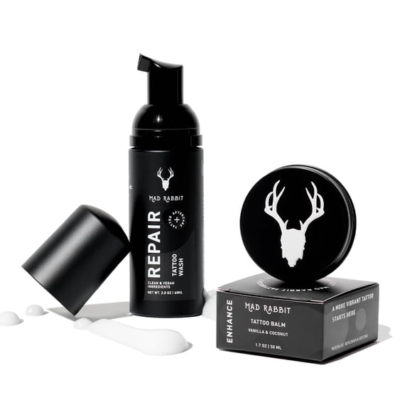 Kit de cuidado posterior para tatuajes Mad Rabbit Balm de 50 ml y jabón en espuma de 60 ml