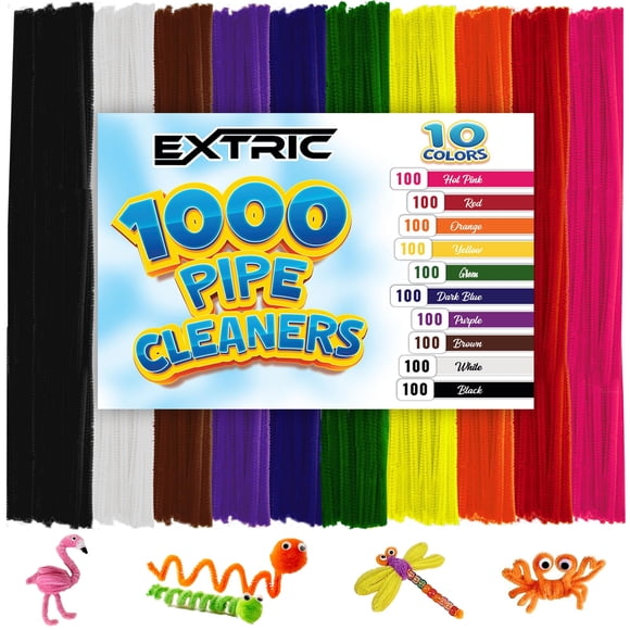 Limpiapipas 1000 Unidades Tallos De Chenilla 10 Colores 6 Mm X 30 Cm