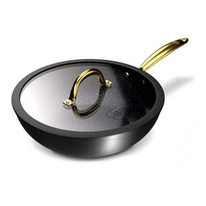 Wok Wens Golden Series 28Cm Acero Inoxidable Tapa De Vidrio