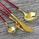 thumbnail image 4 of XmhyTop Juego de Cubiertos de Cocina de 24 Piezas, Inoxidable, Color Oro Rojo, Ideal para Hogares y Eventos, 4 of 5