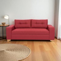 Diseños Valestrini - Sofa Paris Tres Cuerpos Lino Rojo