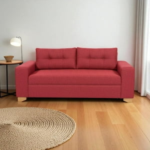 Diseños Valestrini - Sofa Paris Tres Cuerpos Lino Rojo