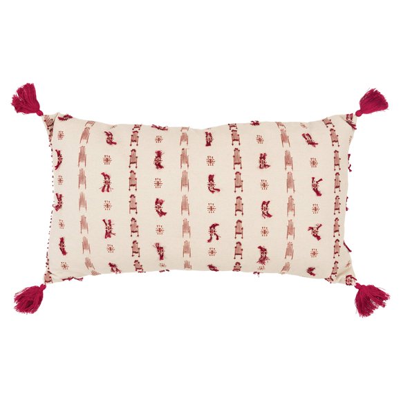 Almohada Rizzy Home geométrica de 36 x 66 cm con relleno de plumón y algodón