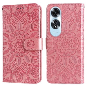 Funda Tipo Cartera Foxdock Para Oppo A60 4G , Diseño Girasol En Relieve, Cuero Pu, Cierre Magnético, Soporte Y Tarjetero