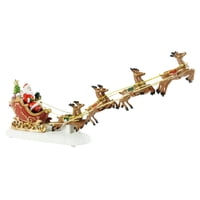 Magideal - Adorno Navideño De Un Carro De Ciervos De Papá Noel, Escultura Iluminada, Coleccionable, Escena Navideña Para Vitrina, Escritorio, Hogar O Restaurante