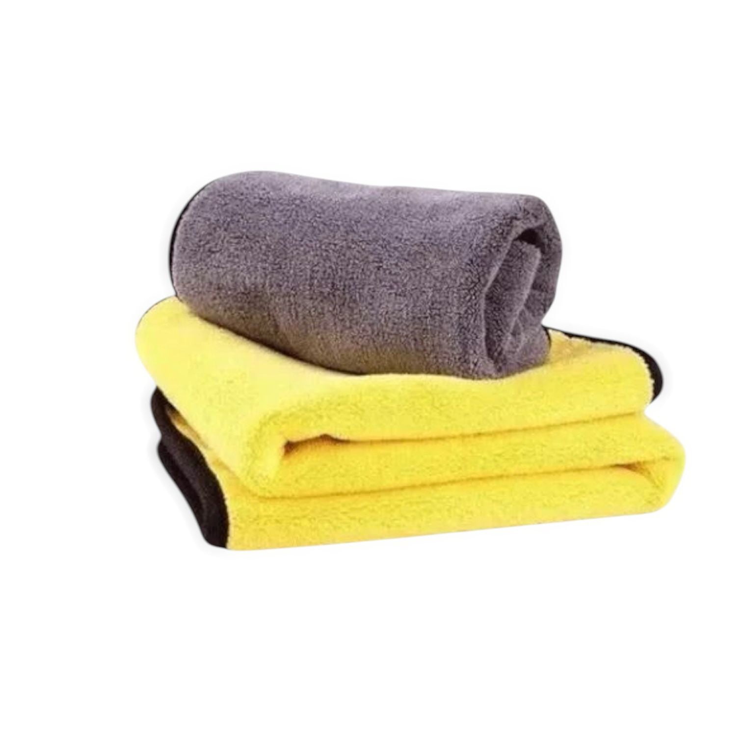 Alday - Paño De Microfibra Para Auto Amariilo Con Gris - Pack De 3 Unidades (30x30 Cm)