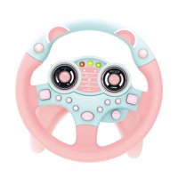 Magideal - Volante De Juguete Para Niños Para El Asiento Trasero Del Coche, Regalo De Cumpleaños, Juguete De Simulación De Conducción Con Coordinación Mano-Ojo, Rosa