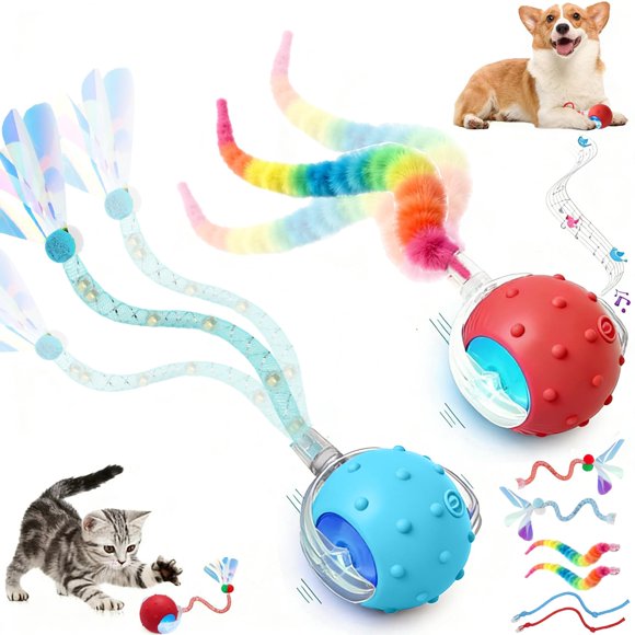 Pack de 2 juguetes interactivos para gatos Tchernt con 6 colas