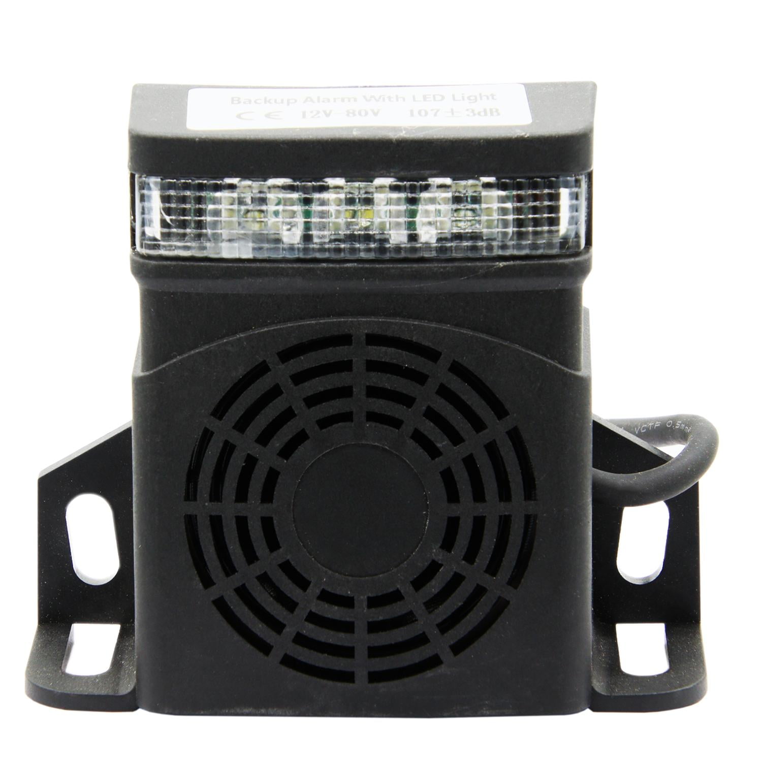 Thunder - Alarma Retroceso 9-80v 107db Con Led Negro