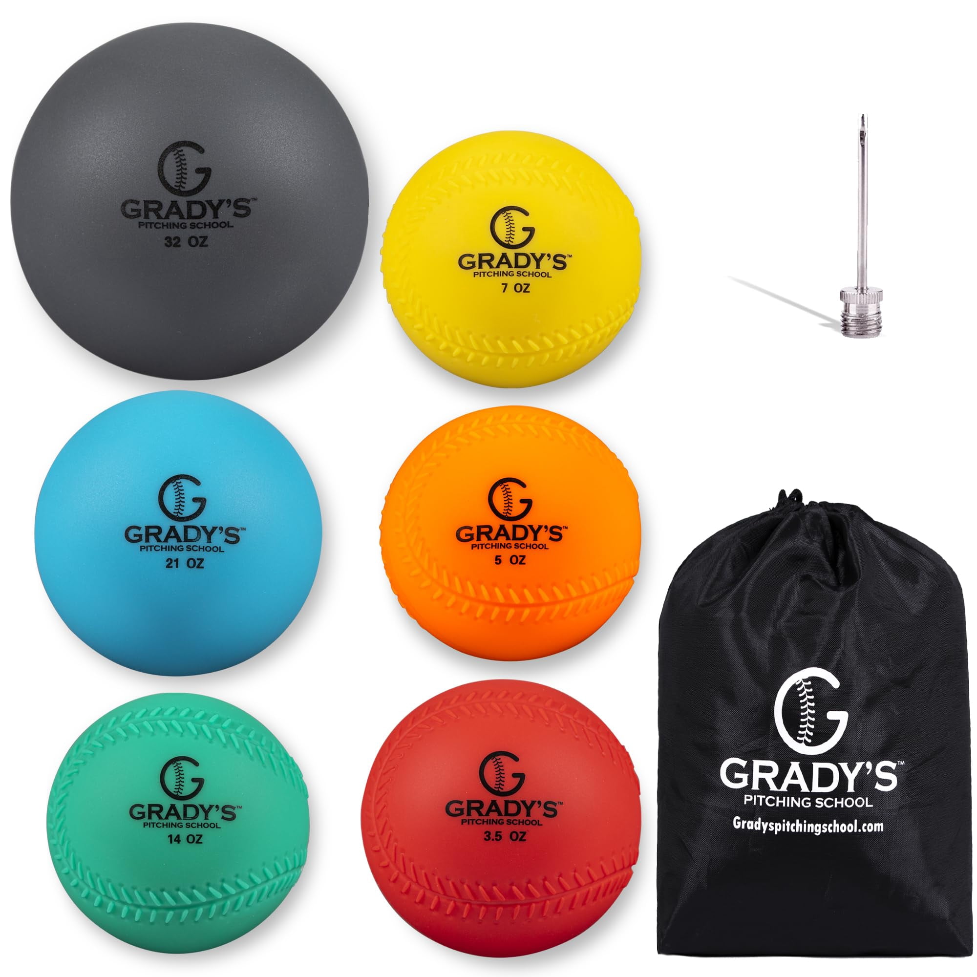 Grady's Pitching - Juego De Pelotas Pesadas Soft-shell Con Costuras 90-100-120-200-150-100g