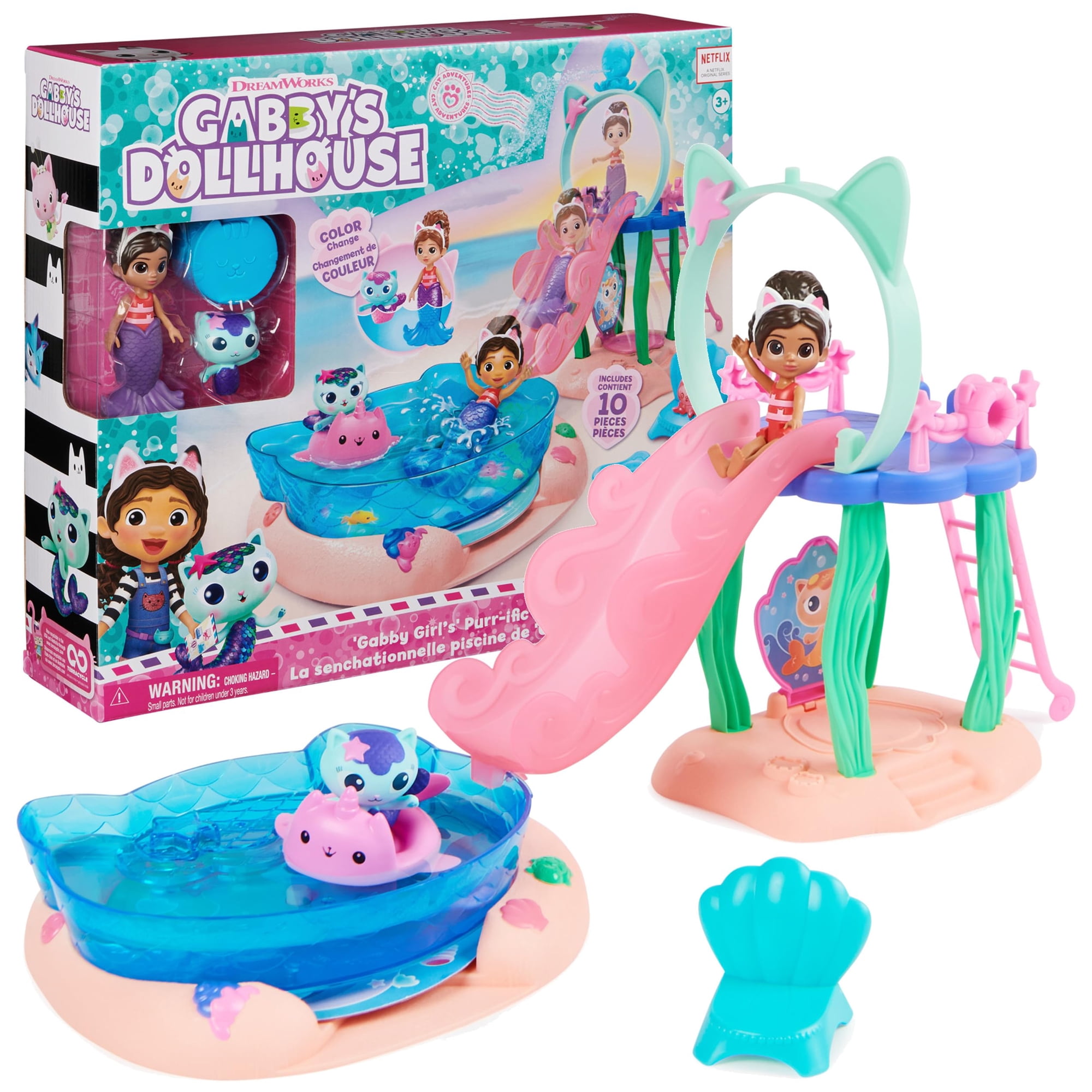 Playset Gabby's Dollhouse Pur-rific Pool Con Gabby Y Mercat