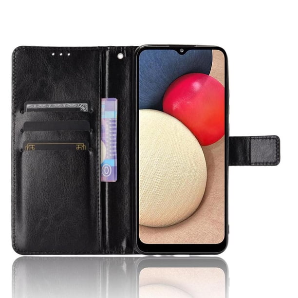Funda tipo libro para Samsung Galaxy A03S, cartera todo‑en‑uno, funda multifuncional con tarjetero y correa de muñeca desmontable