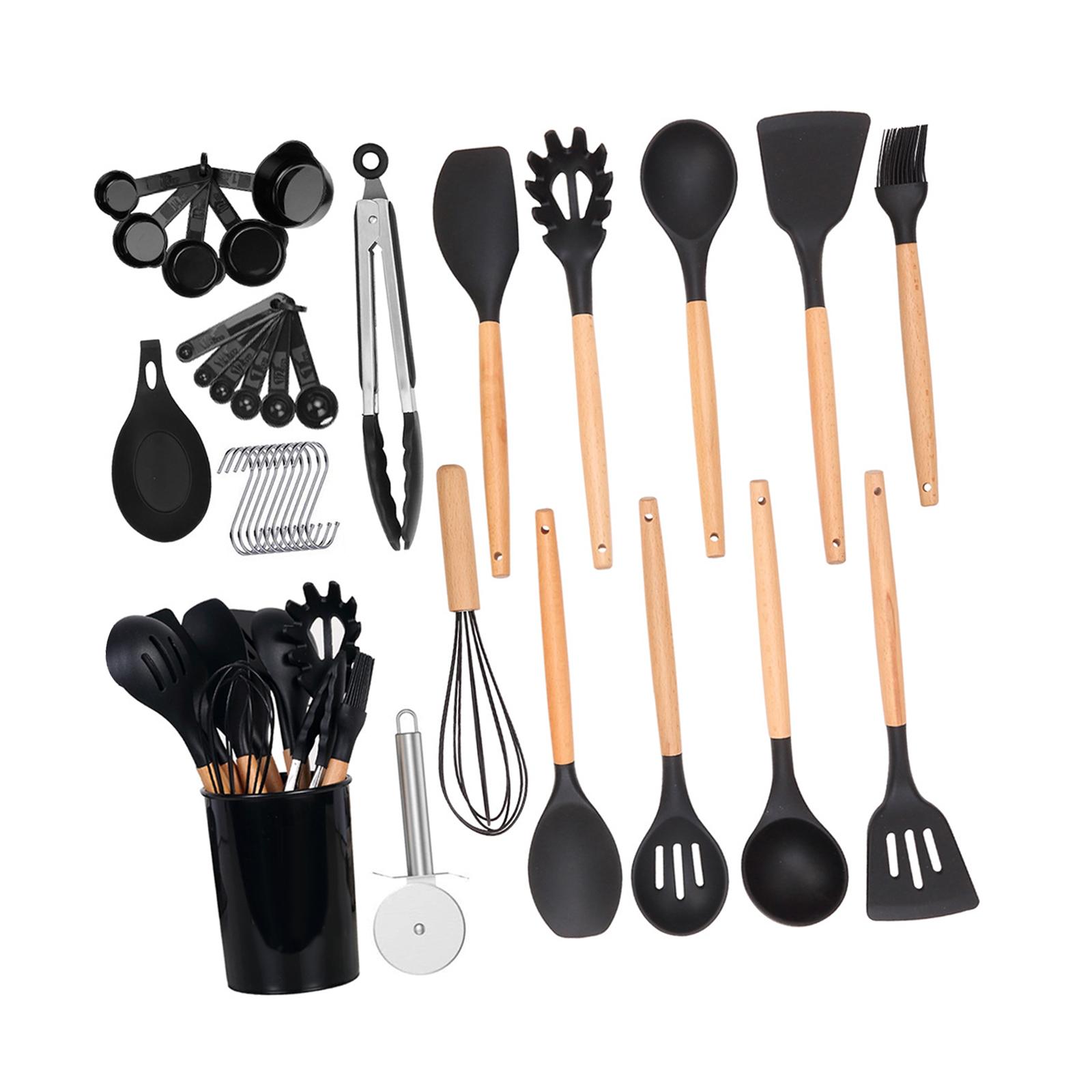 Bothyi - 35X Utensilios De Cocina Gadgets Juego De Herramientas Espátula Para Profesionales Principiantes Negro