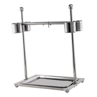 Magideal - Soporte Para Percha Para Pájaros, Soporte De Juegos Para Loros Con Tazas De Alimentación, Estante De Gimnasio Para Pájaros, Soporte De Escritorio Para 44X33X60Cm