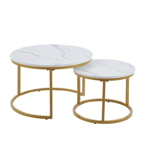 Klik Muebles - Juego De Mesas De Centro Anidadas - Mdf Diseño De Marmol