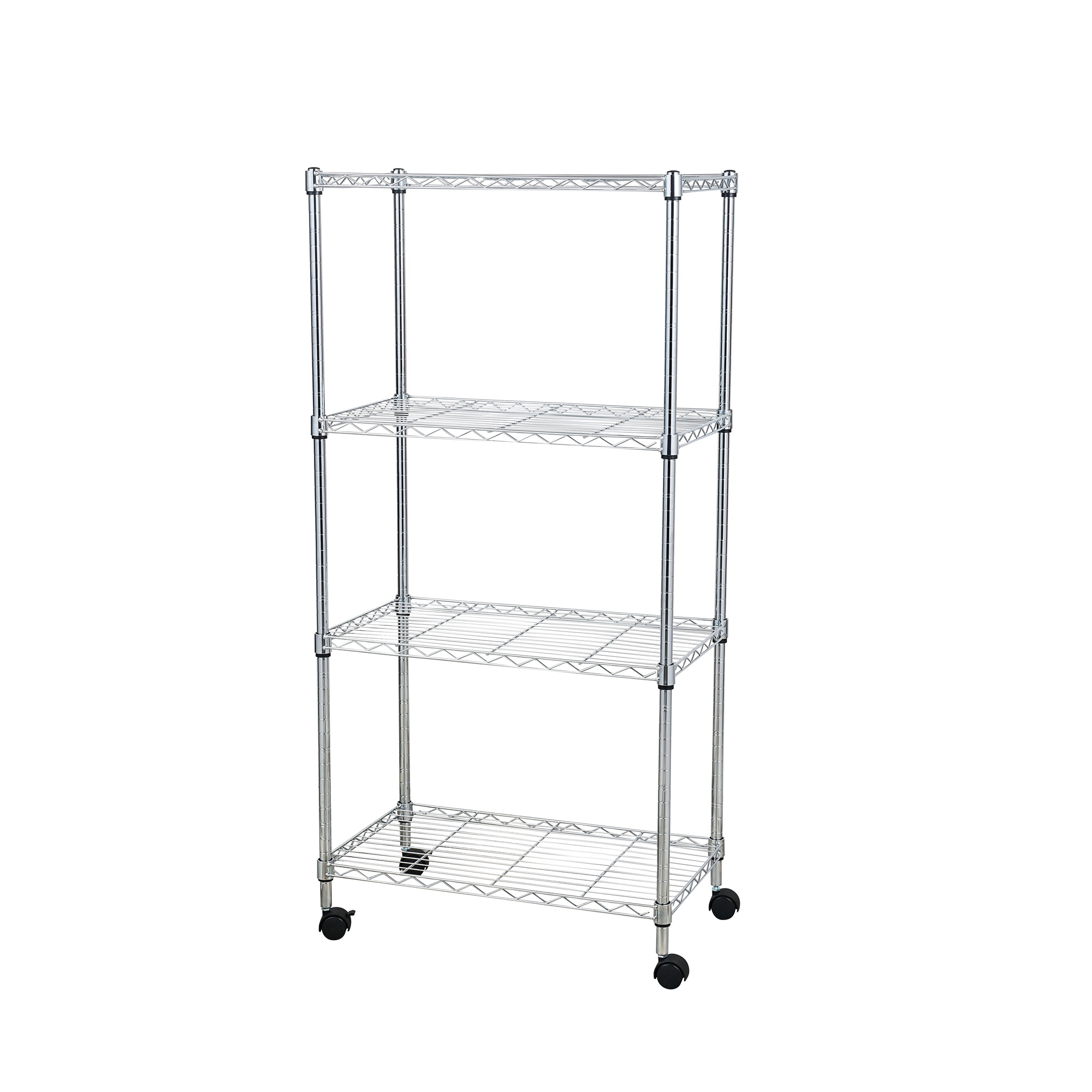 Topmarket - Carro Estante Cromado 4 Niveles Con Rueda 60X35X124 Cm