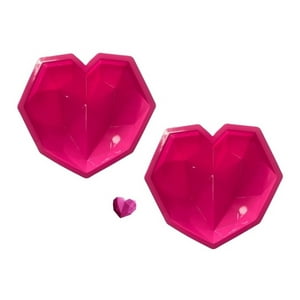 Genérico - 2 Molde Corazon Diamante Molde De Silicona Corazón Chocolate