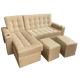 thumbnail image 5 of Sofá Cama en L Beige Claro 3 Plazas con Baúl y Puffs 200 cm, 5 of 5
