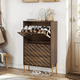 thumbnail image 2 of 23.6 Inch Walnut shoe cabinet, Mid-century modern freestanding shoe cabinet, Freestanding organizer with metal legs, Suitable for entry, Hallway And Entryway, 2 of 3
