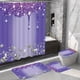 thumbnail image 1 of 4Pcs Bathroom Shower Curtain Set, Sparkling Diamond-Pattern Bathroom Curtain With 12 Hooks, Bathroom Non Slip Rugs, Toilet Cover Mat, Bathroom Partition, Room Decor, 1 of 3