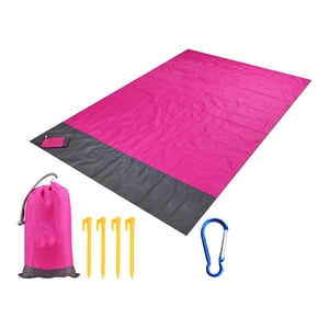 Ioensy - Manta De Picnic Estera Al Aire Libre Manta De Playa Plegable Para Parque Mochilero Deportes Rosa Roja 200 Cm X 210 Cm