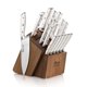 thumbnail image 1 of Juego de cuchillos con bloque Cangshan 17 piezas de acacia (blanco), 1 of 9
