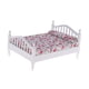 thumbnail image 2 of 1/12 Cama de madera en miniatura de los muebles del dormitorio de la casa de mu?ecas con el colchón floral, 2 of 5