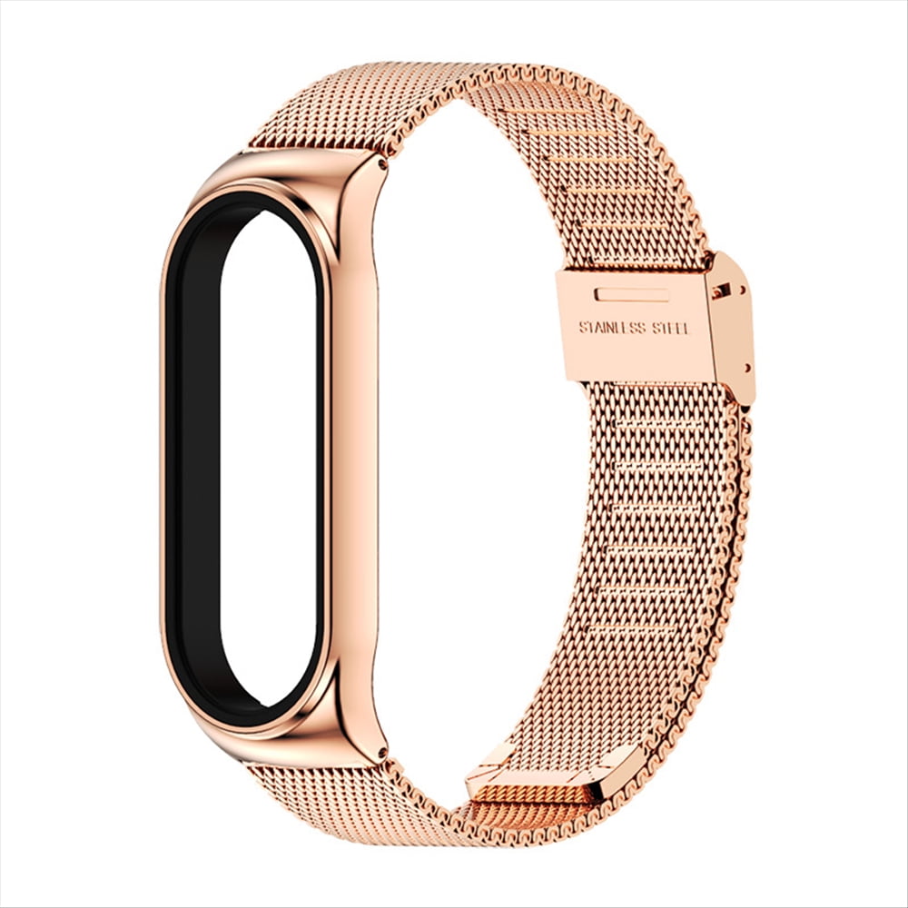 Correa Aaronmei Repuesto Acero Inoxidable Transpirable Oro Rosado Para Mi Band 7