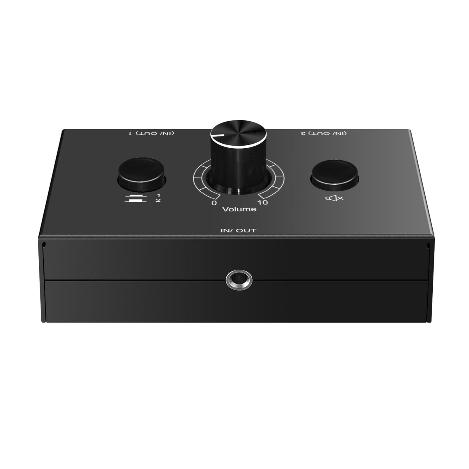 Magideal - Conmutador De Sonido Estéreo De 3,5mm 1 En 2 Salidas 2 En Un Salida Conmutador De Fuente De Señal Caja Divisora 2 Puertos Interruptor De Sonido Para Repr