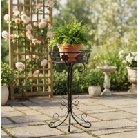 Genérico - Pedestal Maceta Metalico Negro (Metal Alta Calidad) 75X28X28 Cm