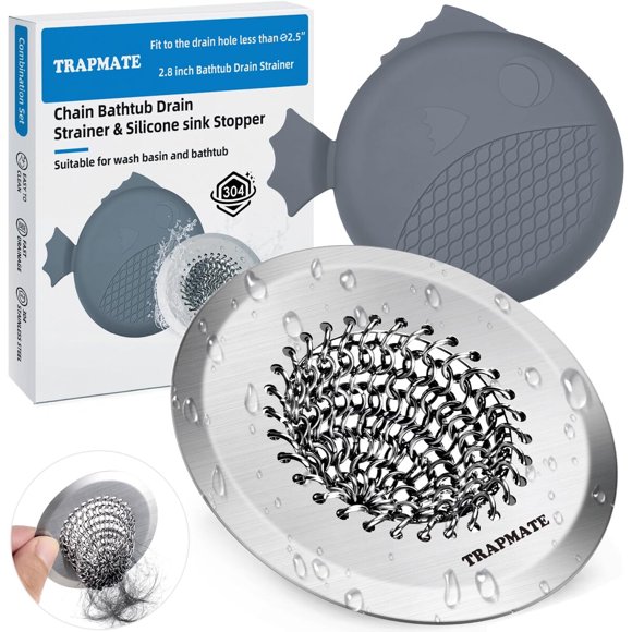 Trampa de pelo y tapón para tina TRAPMATE de 2,8 pulgadas