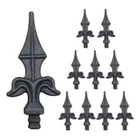 Genérica - Pack 10 Unidades Adornos Puntas Para Rejas Fierro Punta De Lanza Fierro Reja 11.5*5.8*2Cm Fabricadas En Hierro Resistente, Garantizan Durabilidad Y Un Acabado Atractivo Que