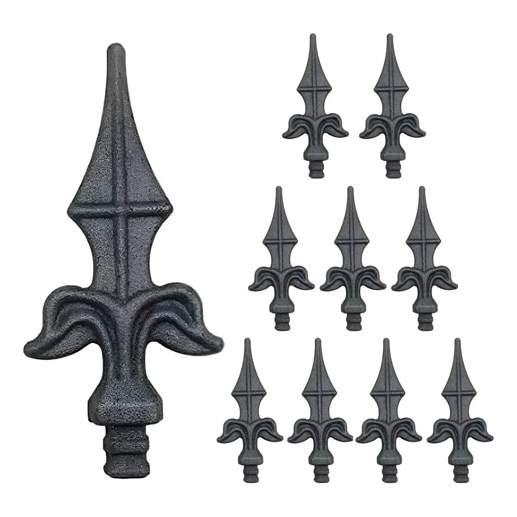 Genérica - Pack 10 Unidades Adornos Puntas Para Rejas Fierro Punta De Lanza Fierro Reja 11.5*5.8*2cm Fabricadas En Hierro Resistente, Garantizan Durabilidad Y Un Acabado Atractivo Que