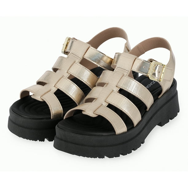Sandalia Claudia Dorado/Negro Piccadilly