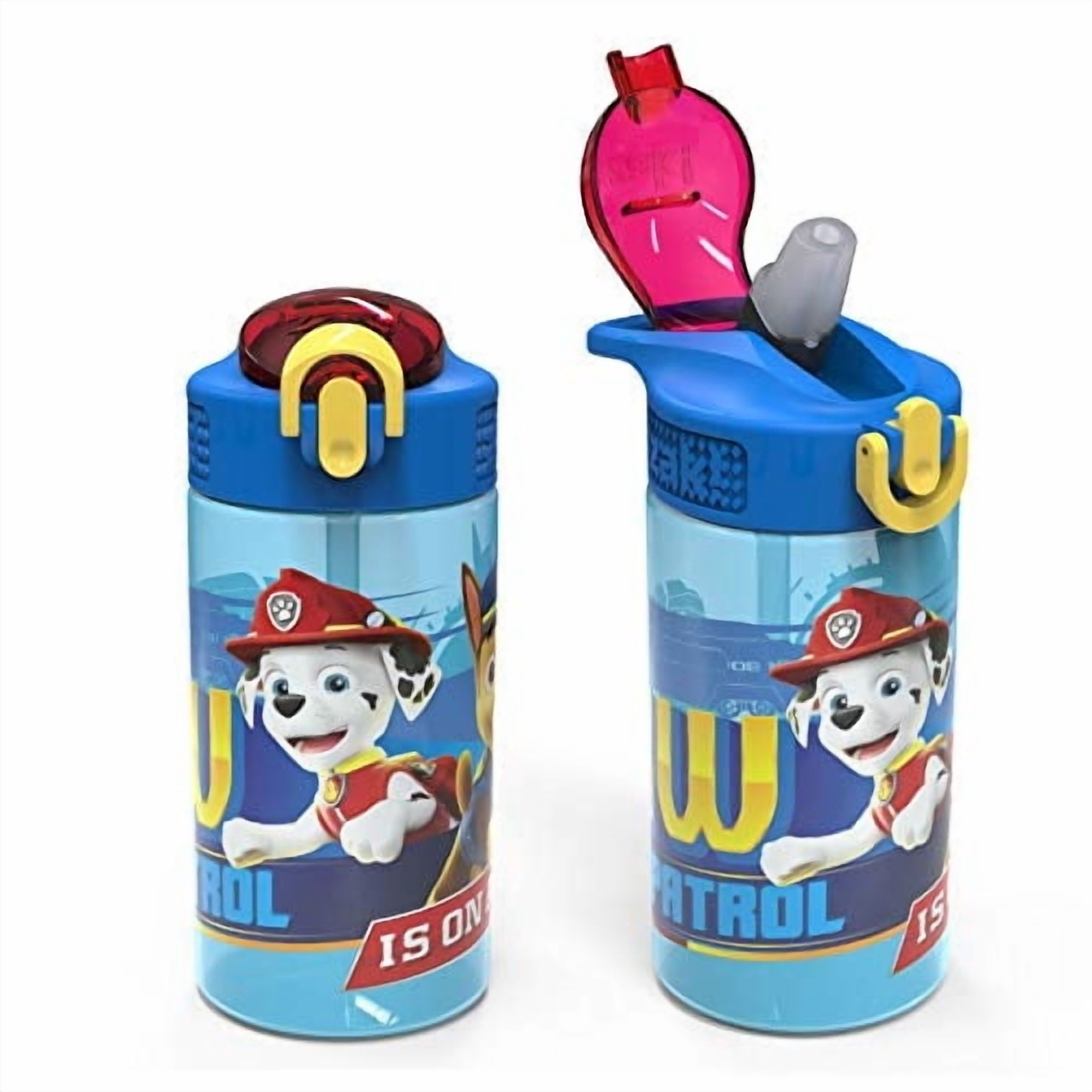Zak Designs - Botella Plástica 16 Oz, Paw Patrol Marshall 2pk